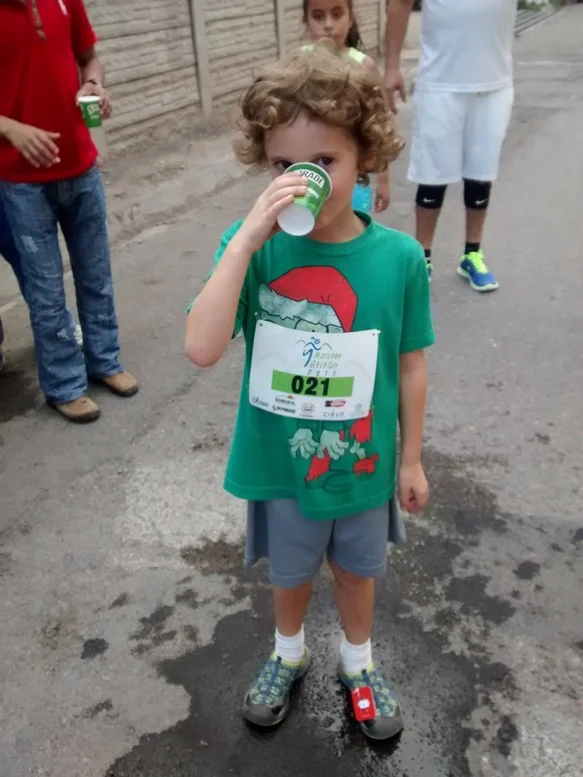 The table was stocked with water and Deporade (a competitor to Gatorade). After the race, Tag complained that he didn't get enough Gatorade. Then he complained that "Nobody told me I could have more."