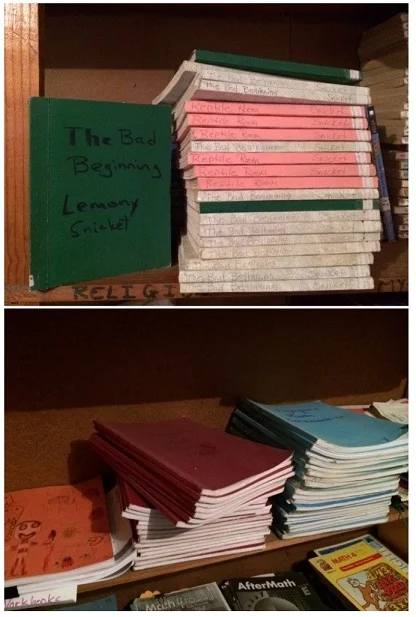 Photocopied books for a novel study and math texts
