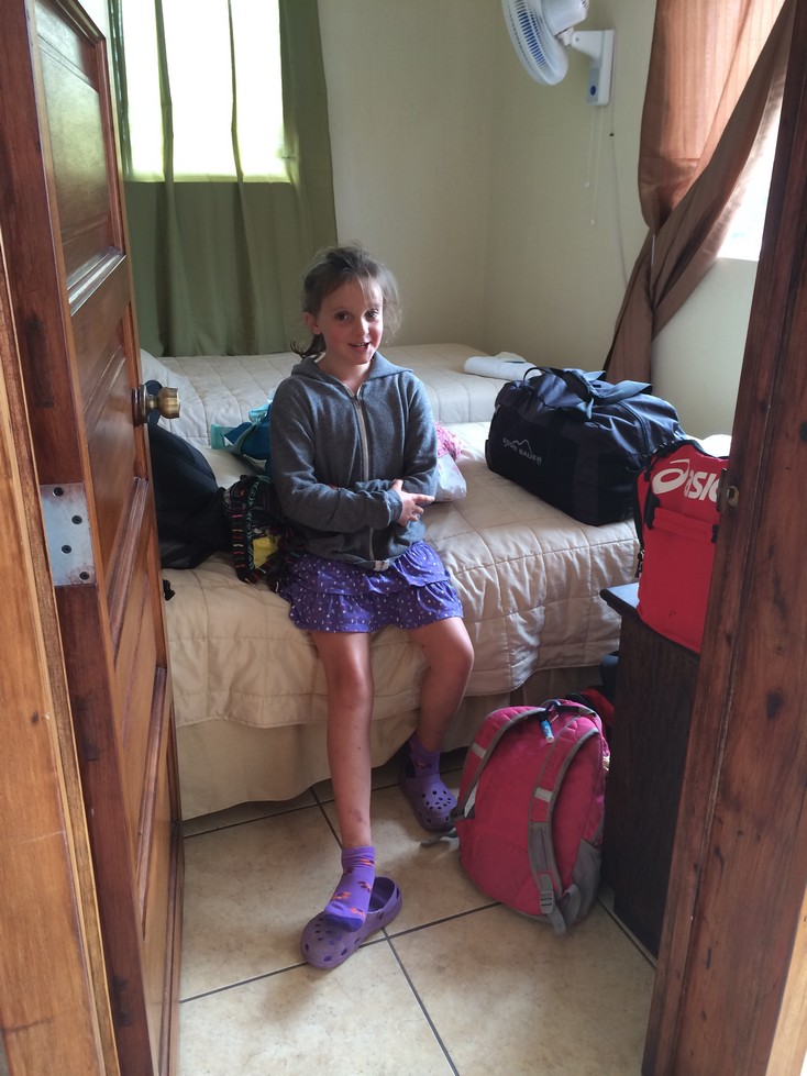 I called this our New York style hotel room in Guate City. We had to push the beds together to make room for our bags. The curtains did nothing to diminish the noise or light from the busy street. Our shared bath was down the hall, and we didn't have to share it with anyone!