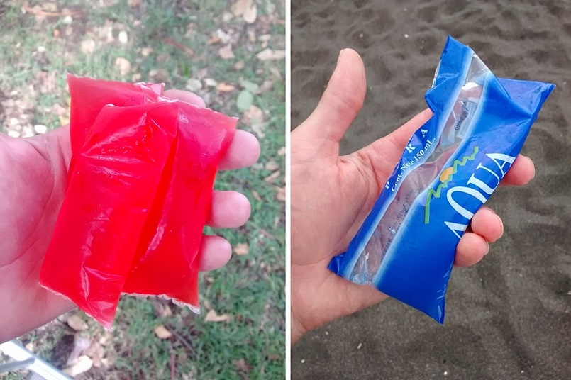 Sealed bags of Gatorade and water. These need to be adopted by all races worldwide. They are awesome.