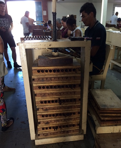 Once the filler is wrapped with a binder, it is pressed in a box for a minimum of 20 minutes.
