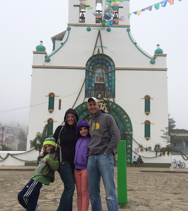 Outside the church in Chamula's zocalo. We were only allowed to take pictures outside. Yes, it was a cold day.