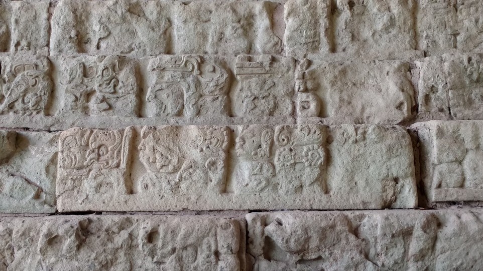 Some of the glyphs in the stairs