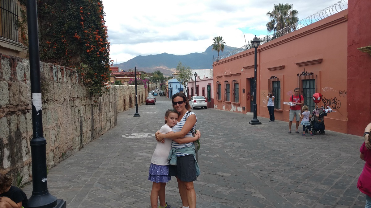 Mick and Ela on the streets of Oaxaca