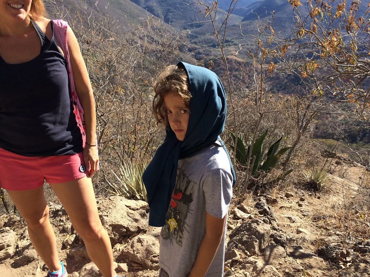Tag was not happy on our hike to the bottom of the valley