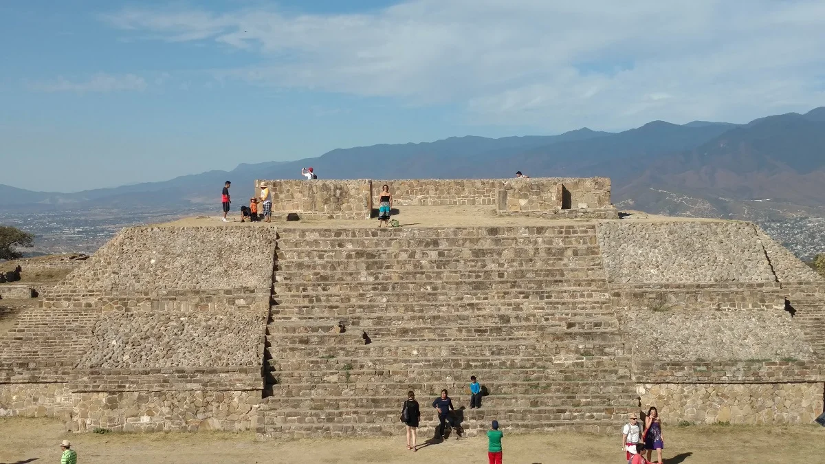 Mickelle on one of the temples