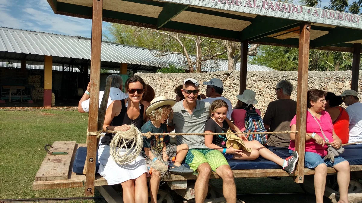 Obligatory family picture while sitting on a horse drawn cart