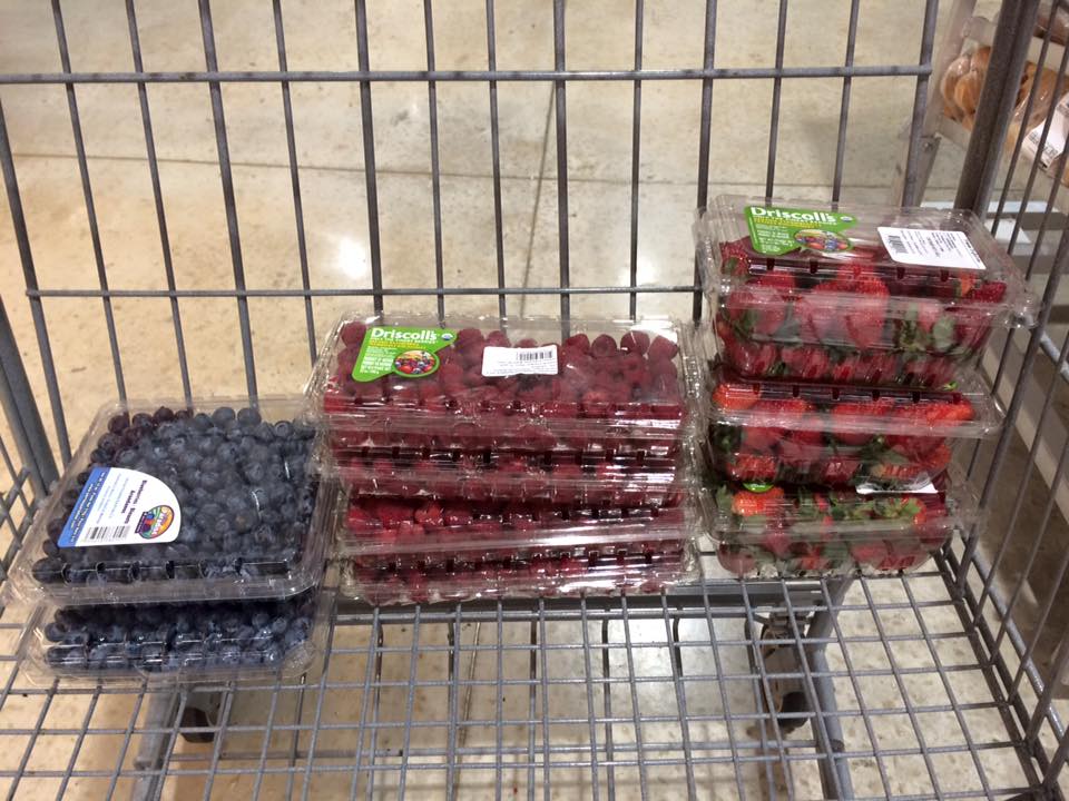 Organic blueberries and raspberries! We've missed you.