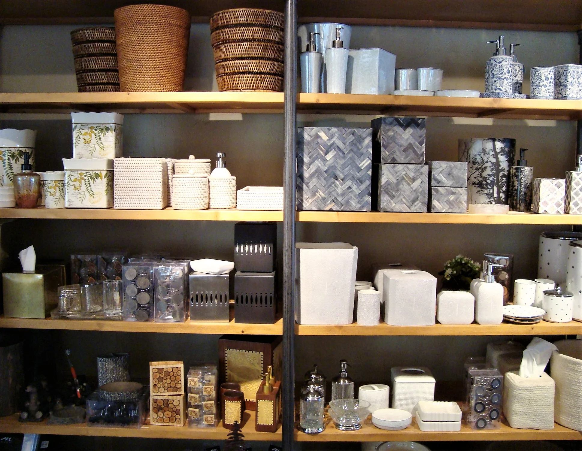 Every bathroom needs plenty of storage because everyone has their personal collection of bathroom toiletries and bathroom accessories. Bathroom storage can vary; jars, baskets, and decorative boxes. We also carry a selection of exclusive soaps and bath accessories to complete your collection.