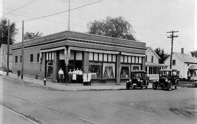 Chilkoot Cafe and Cyclery is located in the brick commercial building at 826 Fourth Street South, originally the location for Kearney's Korner Store circa 1912. Before that the location was the site of another grocery store in the 1880's which was owned and operated by Edward and Philomena Lemome. The building has since gone through a number of transformations from pizza parlour to consignment shop to salon and now to what it is today; a beautiful and cozy neighborhood cafe and cyclery. Although space was made in the center of the building for a full commercial kitchen very few changes have been made to the main structure. The brick walls, wooden floors and beams remain in tact and the picture windows in the front are still there to let in lots of natural light. 