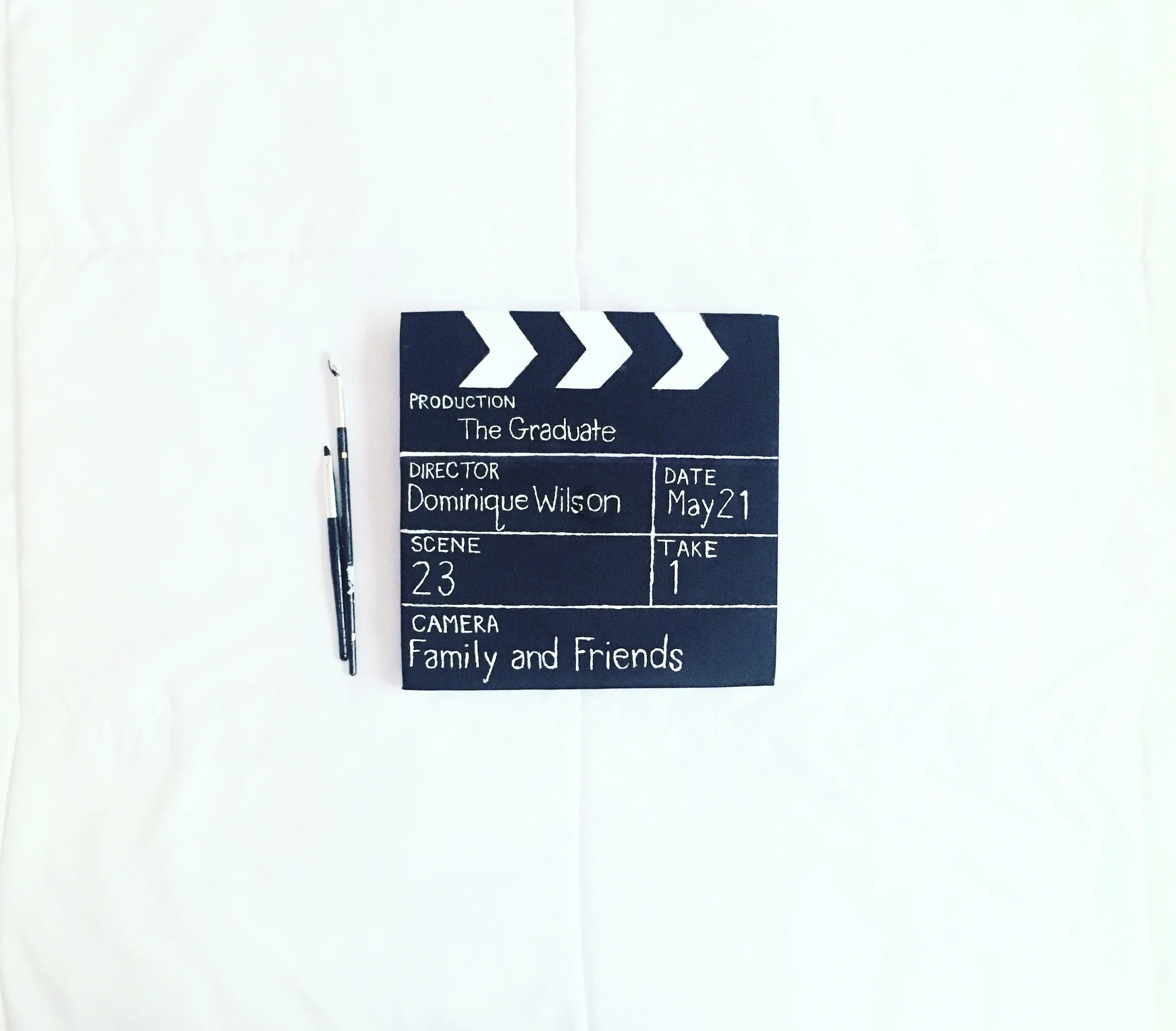 a film school graduation cap i was commissioned to paint :)