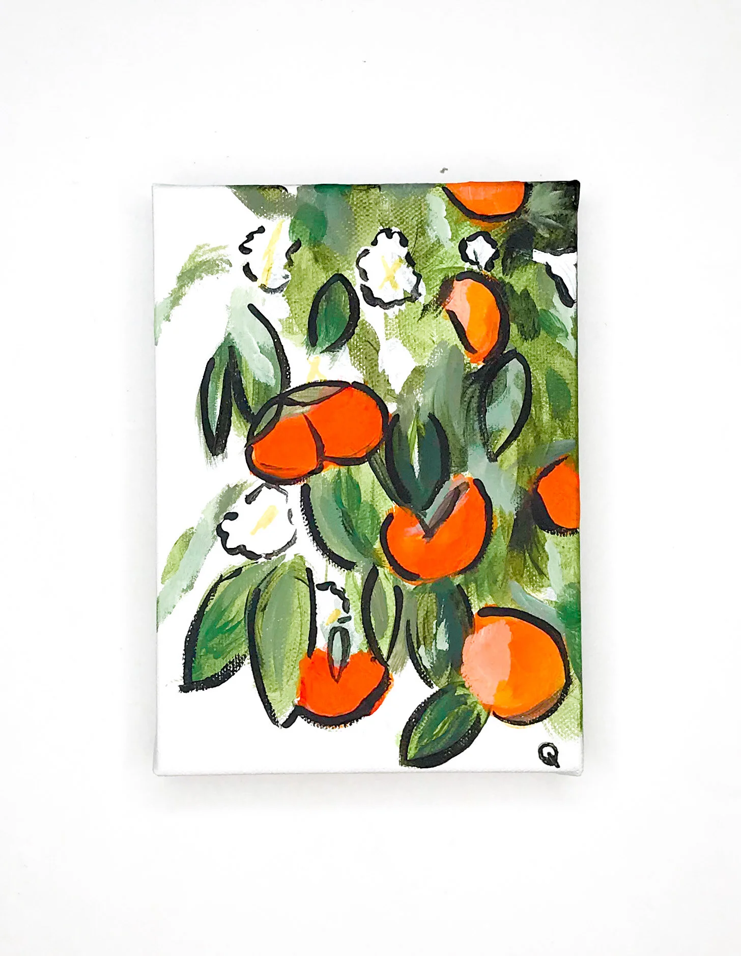 Mini Hand-painted Art 'Peaches n Cream'