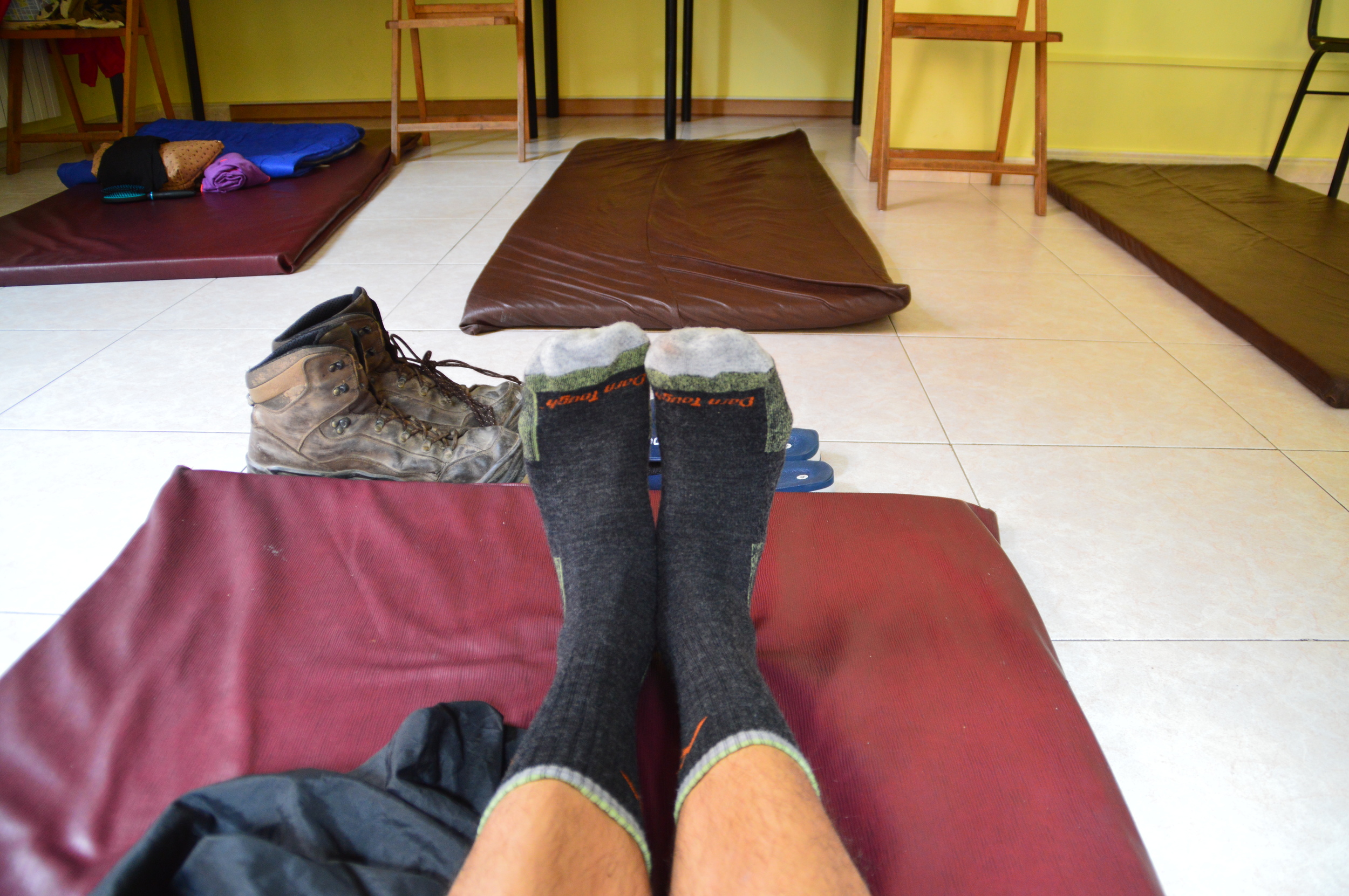 Our "beds" at a donativo albergue. 