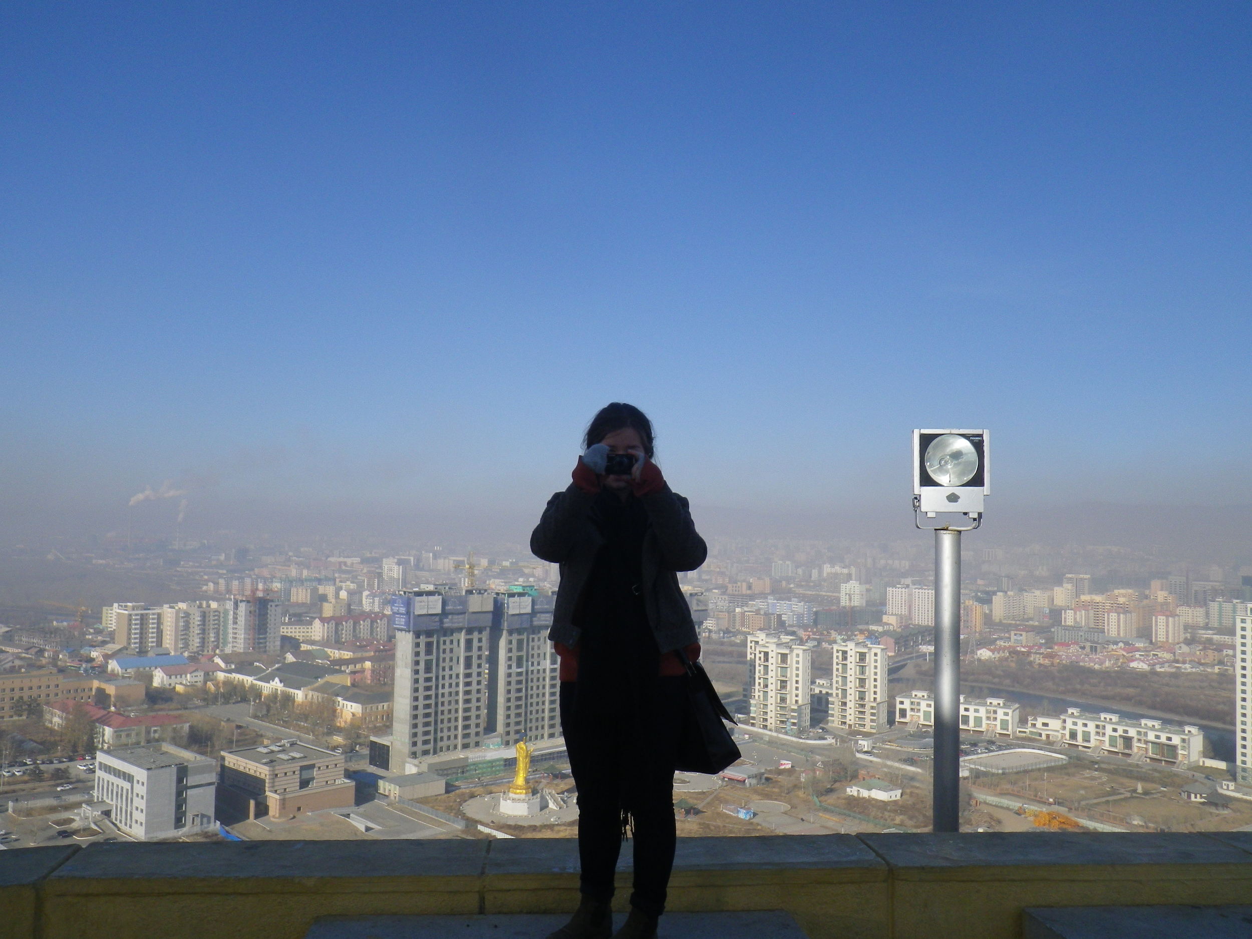 Budget travel in Mongolia. Ulaanbaatar pollution.
