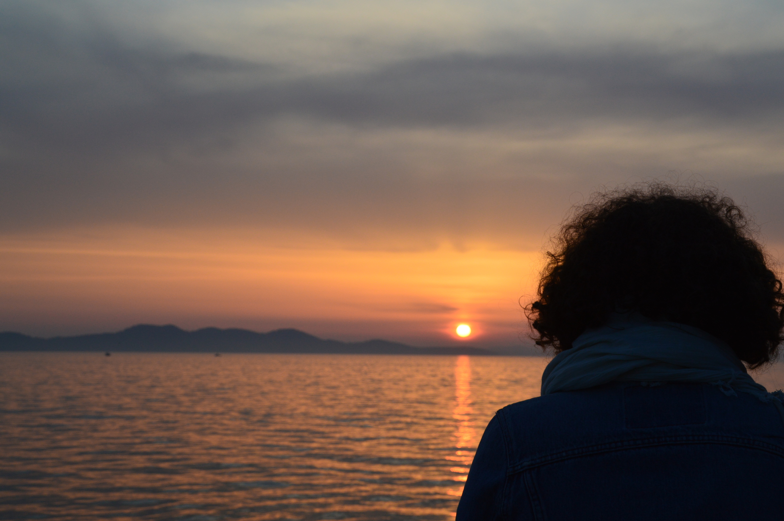 Beautiful sunset in Croatia. Budget travel in Zadar, Croatia.