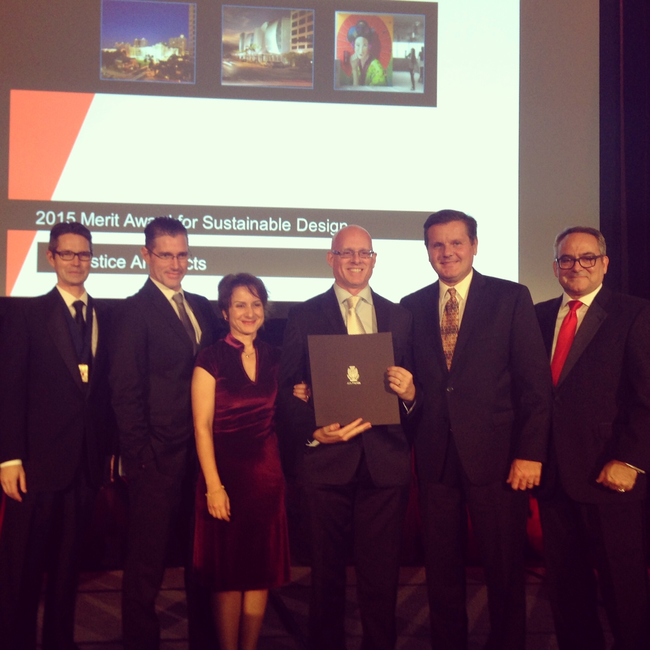 The Solstice Architects team gathered at the Boca Raton Resort to accept the Merit Award.