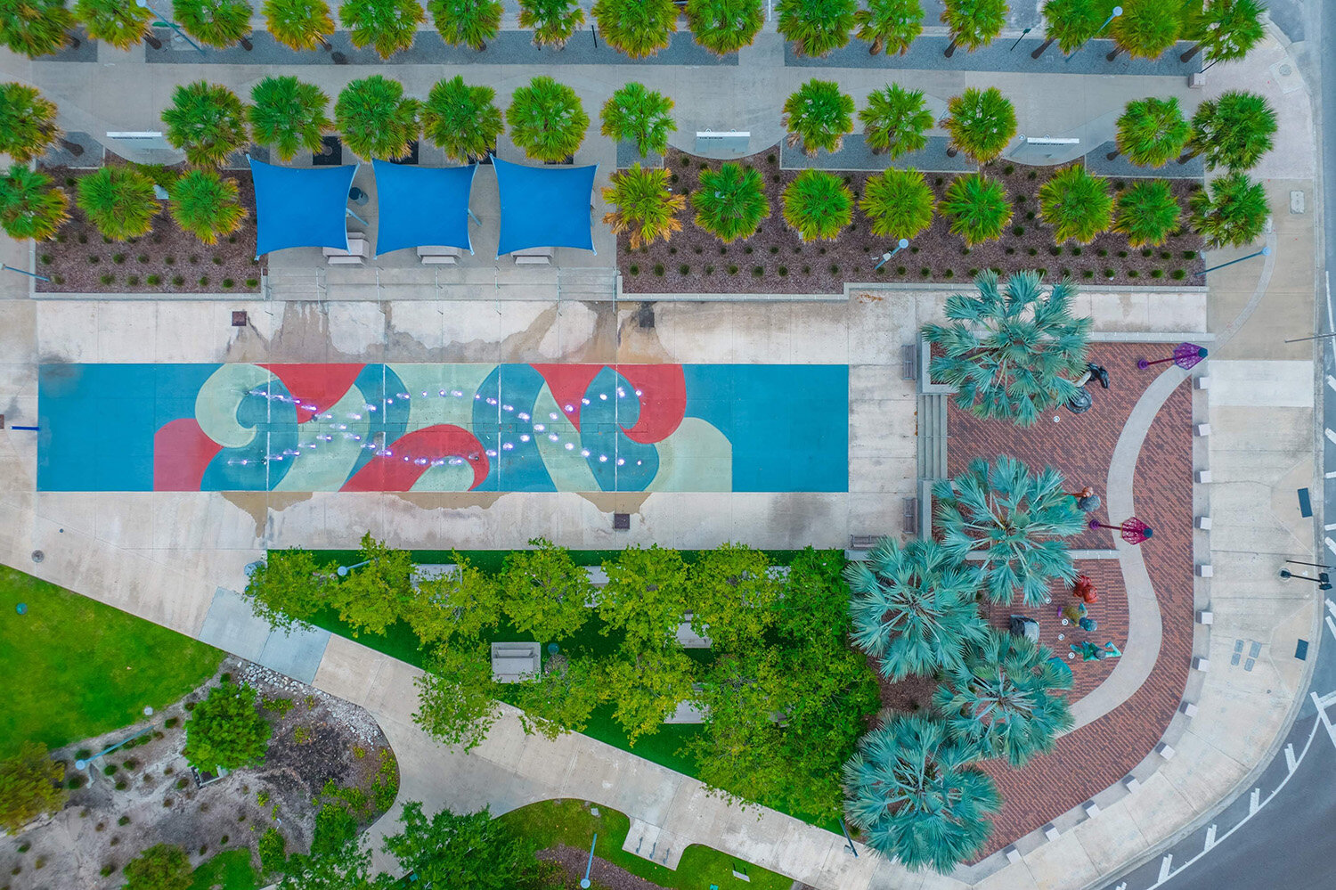Perry Harvey Park aerial fountain Tampa architect.jpg