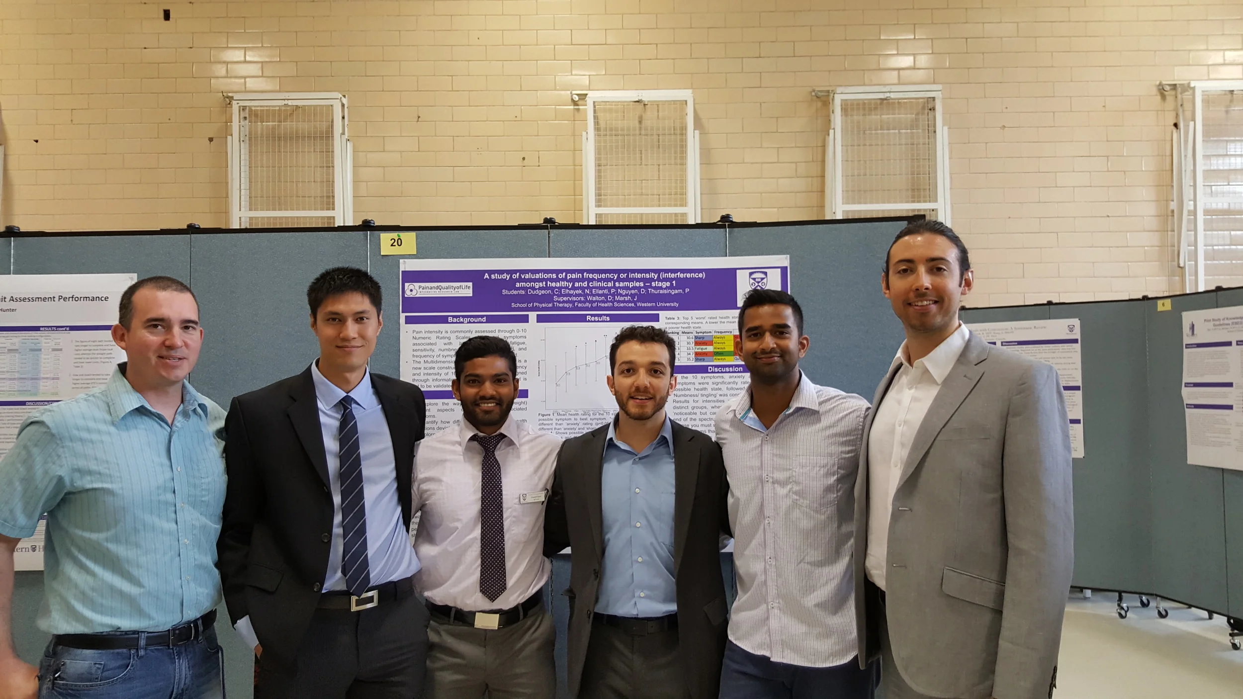 David Nguyen, Praneeth Ellanti, Nader Elhayek, Piramilan Thuraisingam and Cody Dudgeon present their work on the new Multidimensional Symptom Index, a symptom x frequency x intensity-based self-report measure that quantifies up to 120 different health states. This work is continuing and the MSI should be ready for publication by the end of 2016.