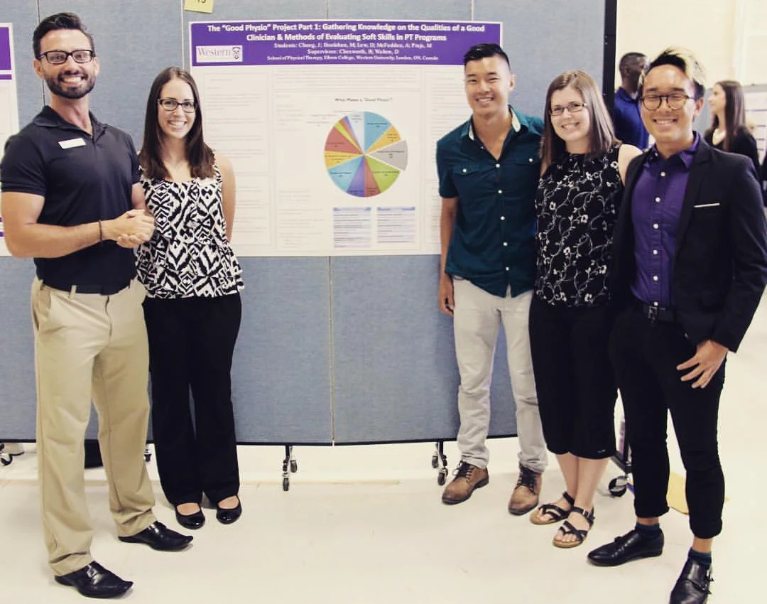 Maciej Prajs, Megan Houlahan, Dan Lew, Amanda McFadden, and josh chung presented their work on the 'Good Physio' project, finding (not surprisingly) that there's a whole lot more to being a good physio than hands-on instrumental skills, but at the same time the bulk of PT training is overwhelmingly focused on those hard skills. This project is ongoing.