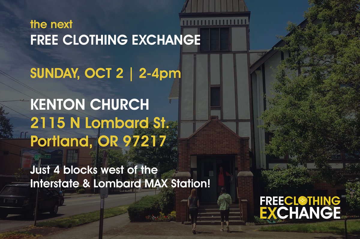 Come join us Sunday, October 2nd at Kenton Church for the Fall Free Clothing Exchange!