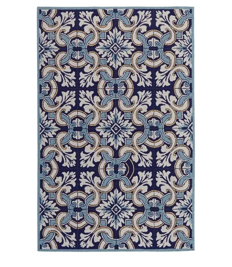 Horchow Paige Floral Indoor/Outdoor Rug $800