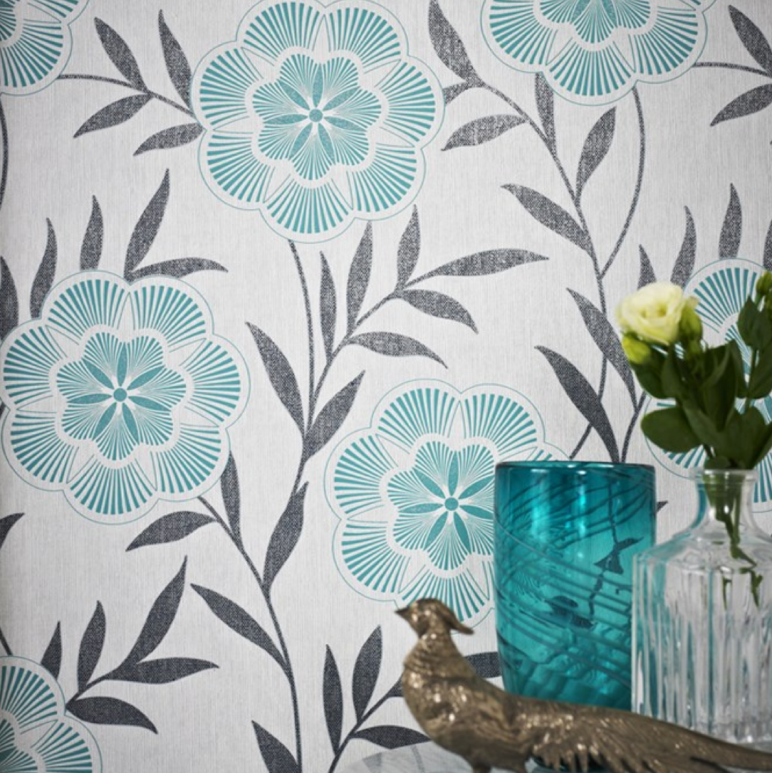 Graham & Brown - Flora Teal $50/roll