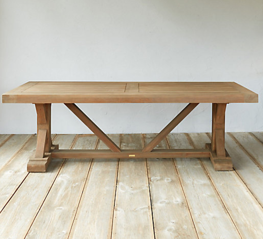 Terrain - Protected Teak Trestle Dining Table $3298