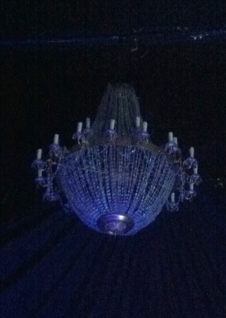 The chandelier was disguised as a jellyfish for a while.