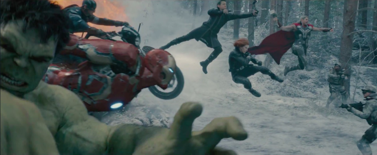 Just outside the frame, Hulk is holding a selfie stick.