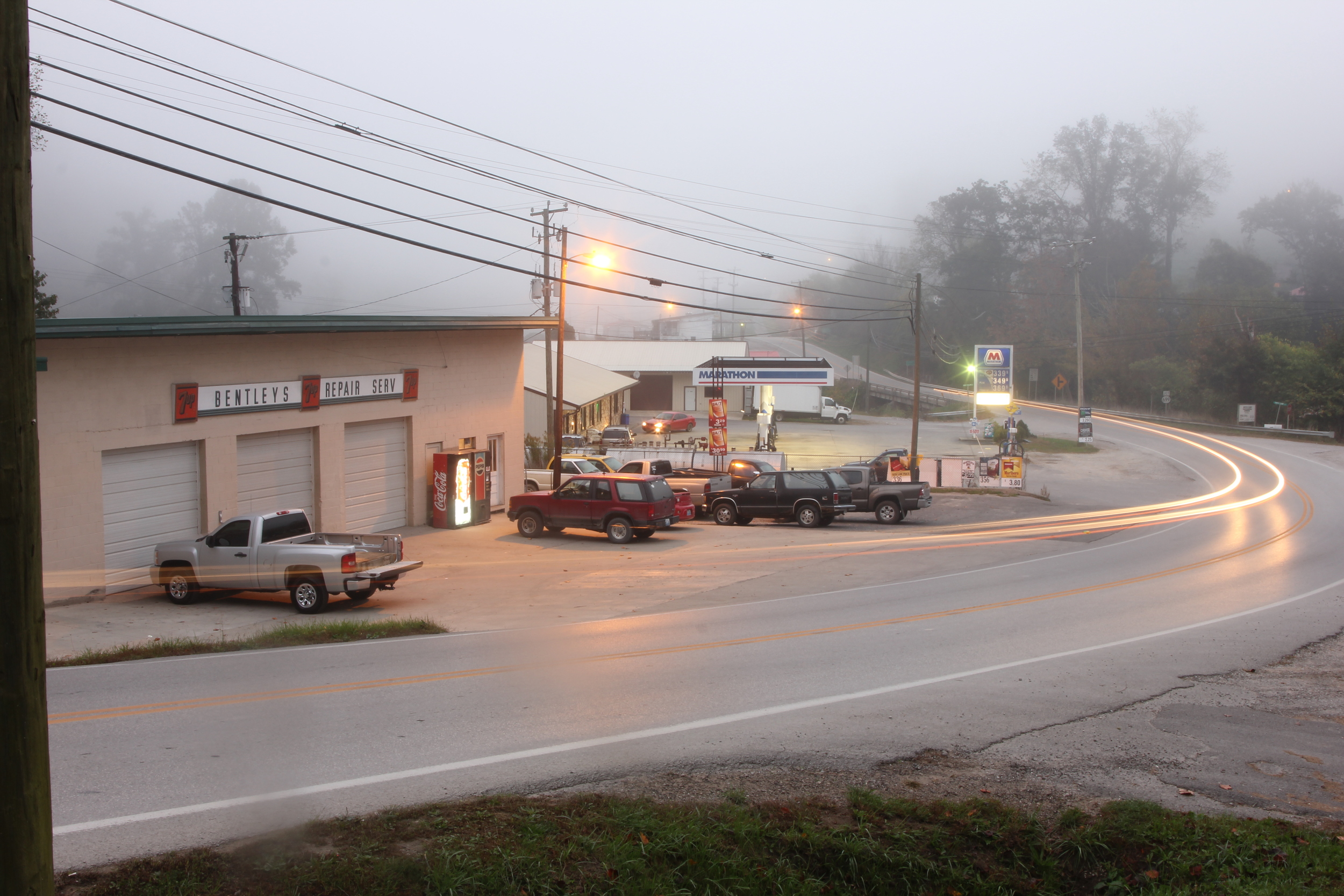  Early morning outside Bentley's Auto Service in Wooton, Ky. 