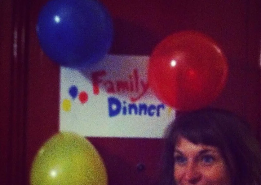It's not a dinner PARTY if there aren't balloons