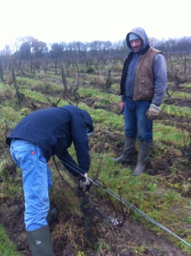 Laurent teaching us all about "la taille" on a cold winter day