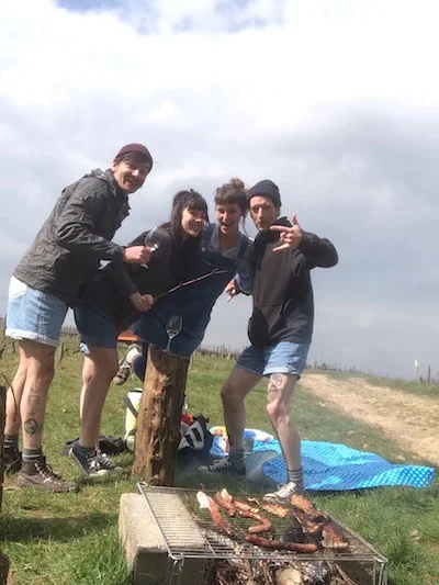 Picnicking with friends in the vines