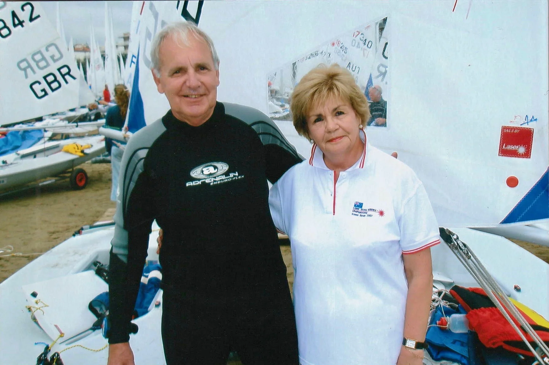 Dene and Andrea in Roses, Spain. World Masters, 2007.