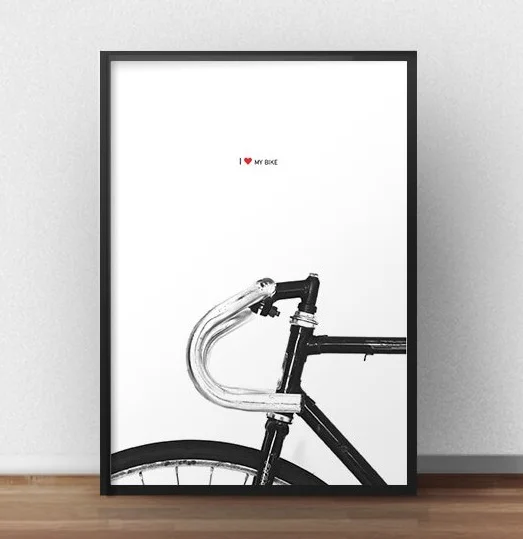 plakat z rowerem "i love my bike"