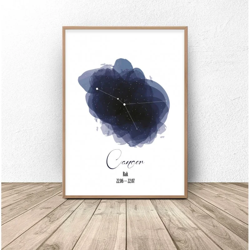 plakat z gwiazdozbiorem raka