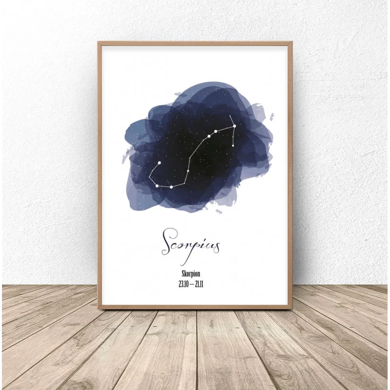 plakat z gwiazdozbiorem skorpiona