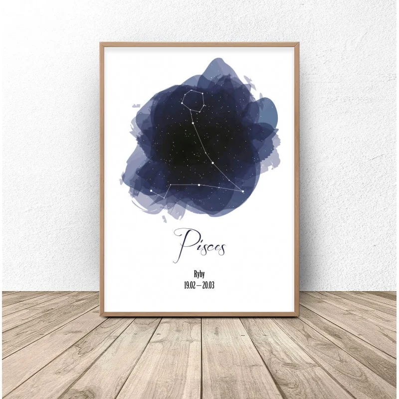 plakat z gwiazdozbiorem ryb