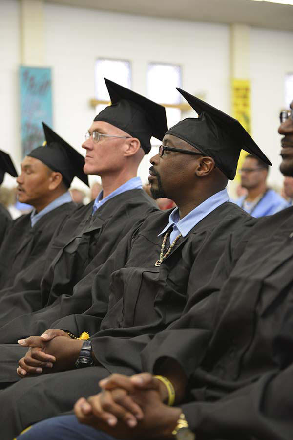 Graduating students of the Prison University Project (PUP) at San Quentin Prison
