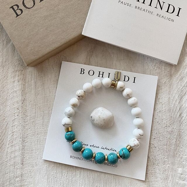 I N T E N T I O N | Turquoise + White Magnesite. A gentle weekend reminder that with a little peace comes balance. Have a peaceful + balanced weekend from us @bohindi.co ✌️#2134arlingtonave #open11to4 #today