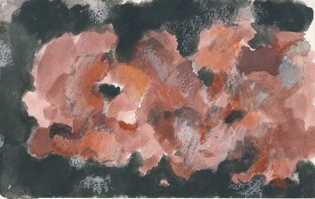  2010, mixed media on paper, 8" x 5" 