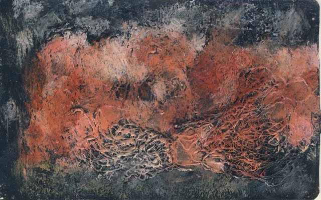  2010, mixed media on paper, 8" x 5" 