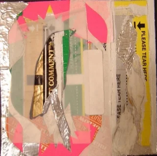   prep xxv , 2007-2008, mixed media on mat board, 3" x 3" 