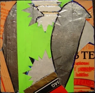   prep xv , 2007-2008, mixed media on mat board, 3" x 3" 