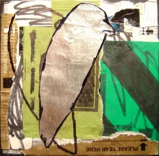   prep xiii , 2007-2008, mixed media on mat board, 3" x 3" (sold) 