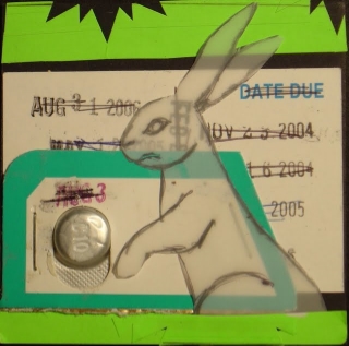   prep viii , 2007-2008, mixed media on mat board, 3" x 3" 