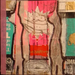   prep vi , 2007-2008, mixed media on mat board, 3" x 3" 