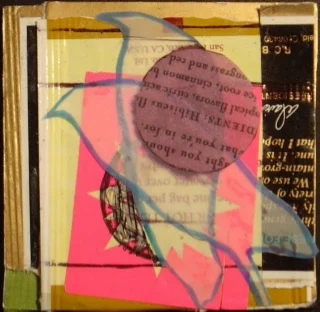   prep vii , 2007-2008, mixed media on mat board, 3" x 3" 