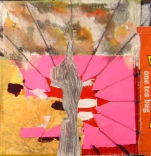   prep v , 2007-2008, mixed media on mat board, 3" x 3" 