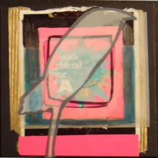   prep iv , 2007-2008, mixed media on mat board, 3" x 3" 